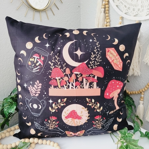Vintage Witch Other - 1 Cushon Cover without filler pillowcase Mushrooms moon & stones magical Pattern